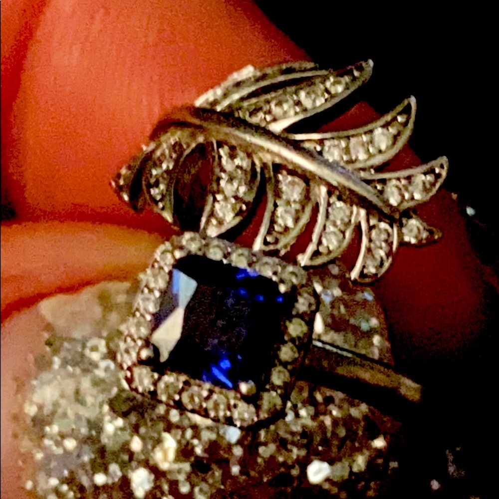 💙Antique Vintage natural Saphire & Diamond Ring💙